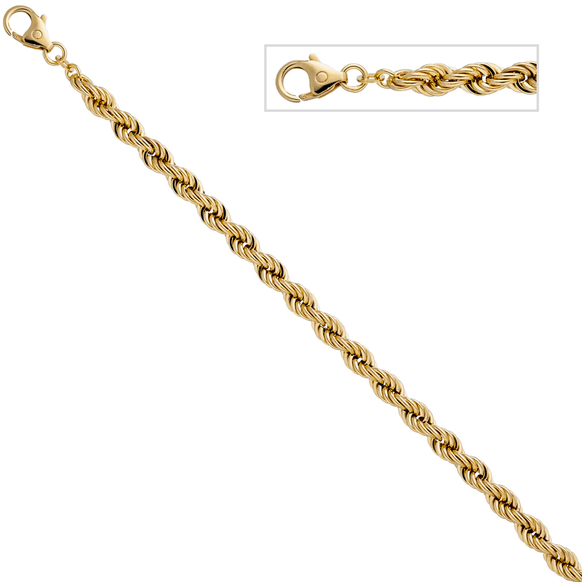 Kordelarmband 585 Gold Gelbgold 19 cm Armband Goldarmband