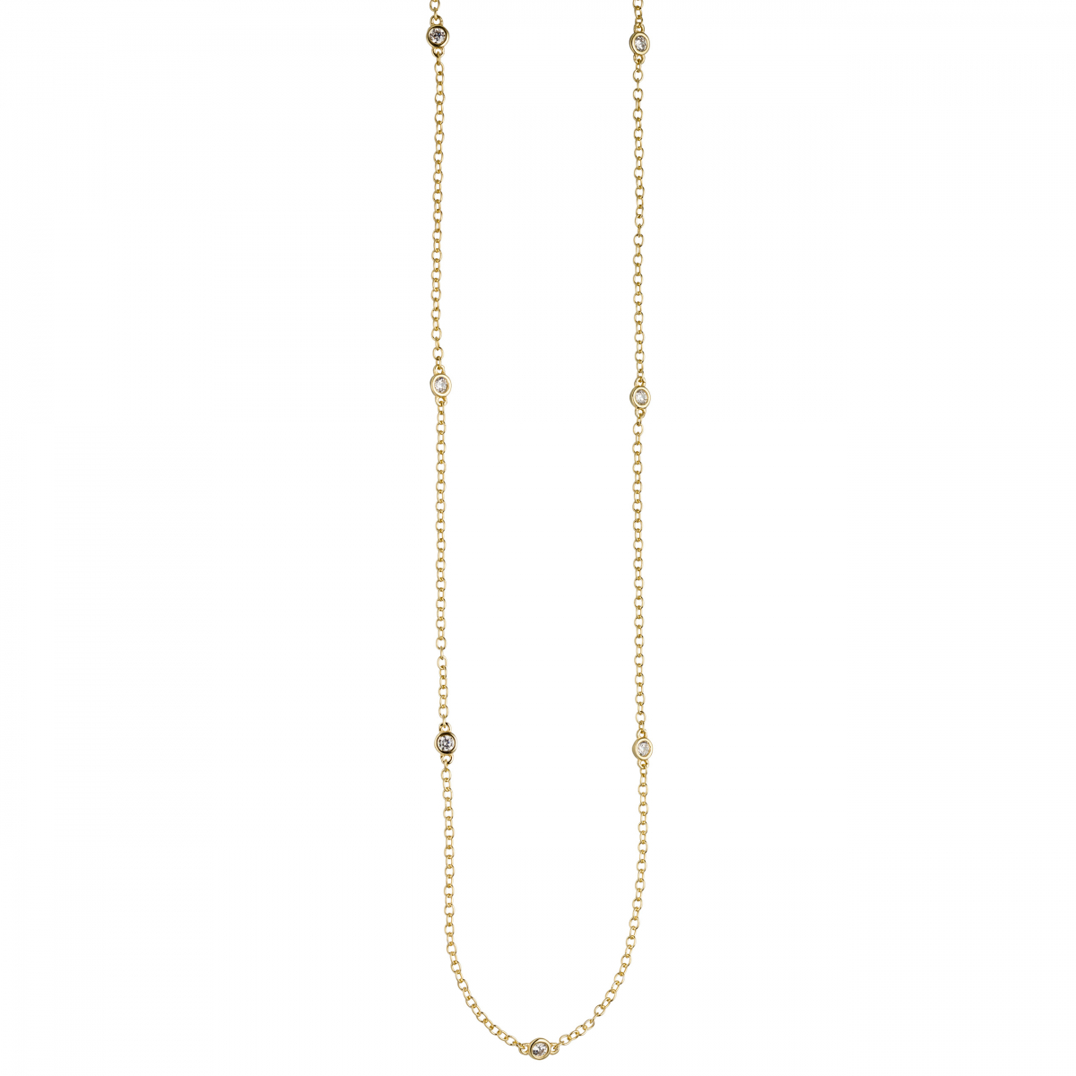 Collier Halskette 925 Sterling Silber gold vergoldet 7 Zirkonia 47 cm Kette