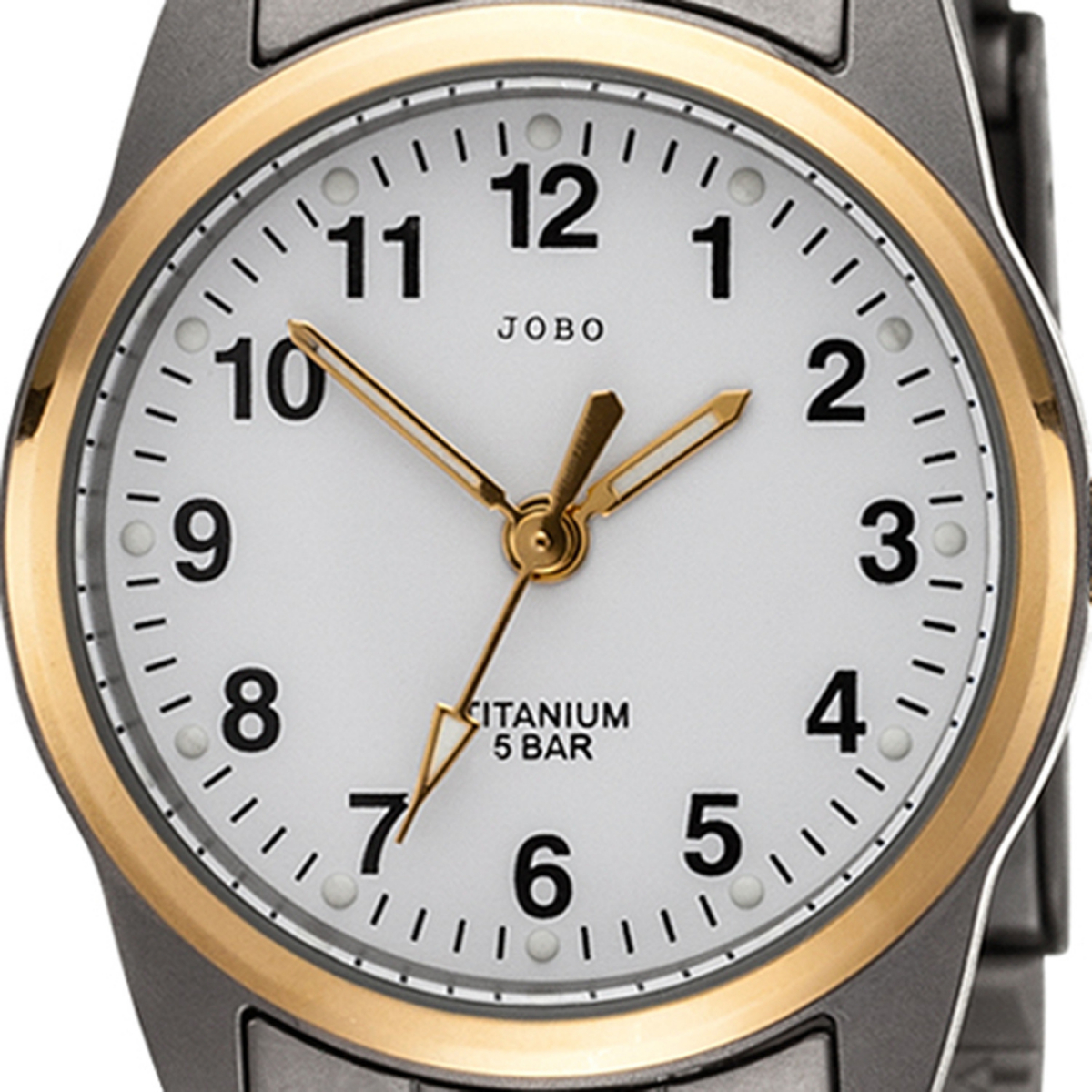 JOBO Damen Armbanduhr Quarz Analog Titan bicolor vergoldet Damenuhr