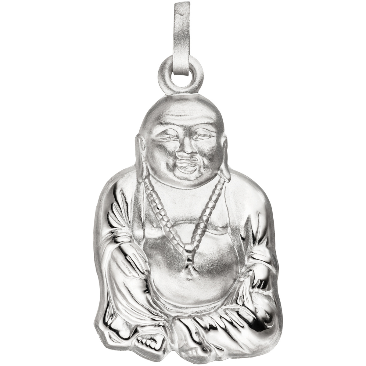 Anhänger Buddha 925 Sterling Silber matt mattiert Silberanhänger