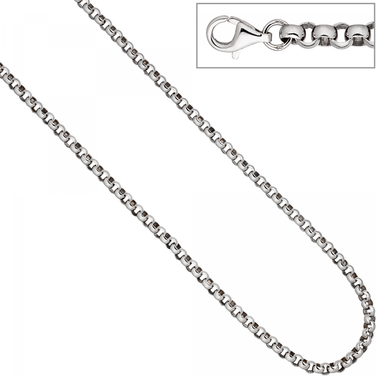 Erbskette 925 Sterling Silber 4,5 mm 50 cm Kette Halskette Silberkette Karabiner