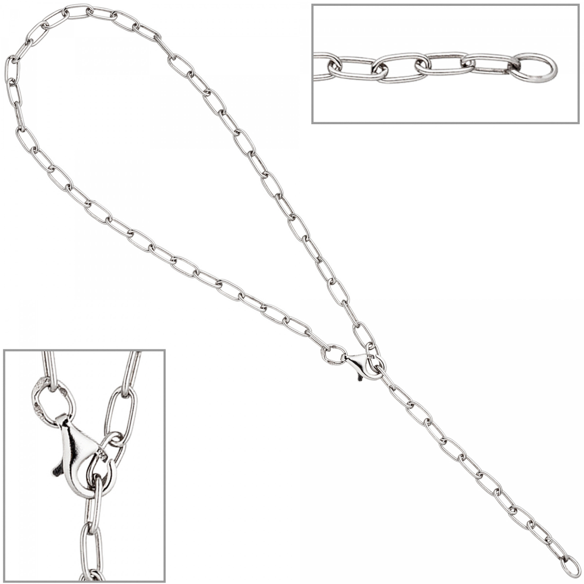 Fußkettchen Fußkette 925 Sterling Silber 27 cm variabel verkürzbar Karabiner