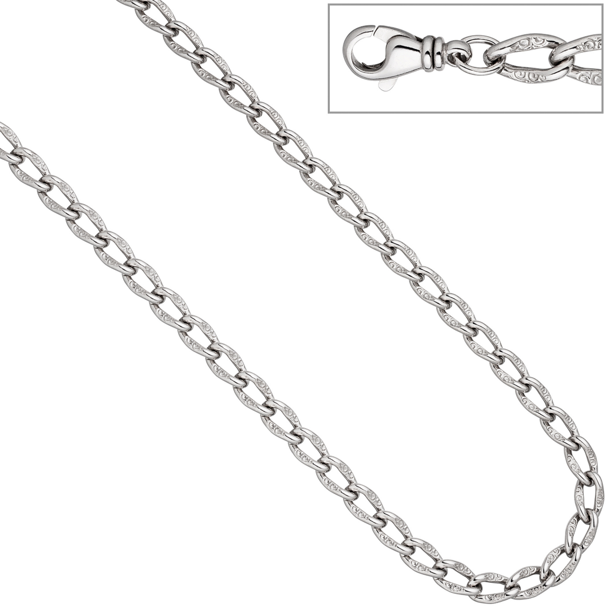 Lang-Panzerkette 925 Sterling Silber 7,3 mm 45 cm Kette Halskette Silberkette