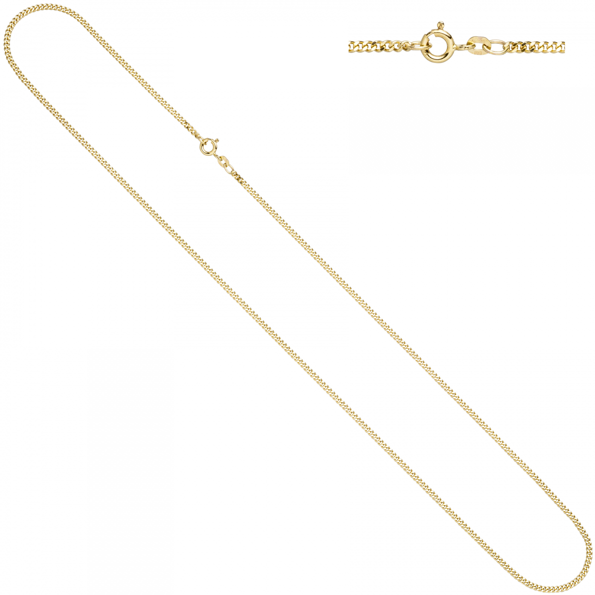 Panzerkette 585 Gelbgold 2,1 mm 55 cm Gold Kette Halskette Goldkette Federring