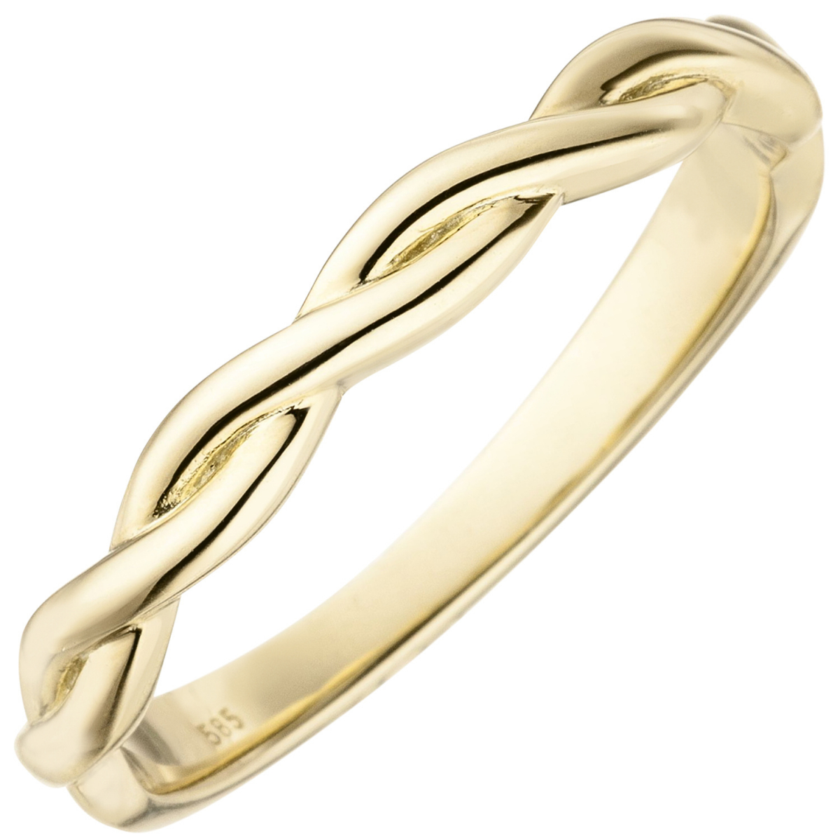 Damen Ring geflochten 585 Gold Gelbgold Goldring - 56mm