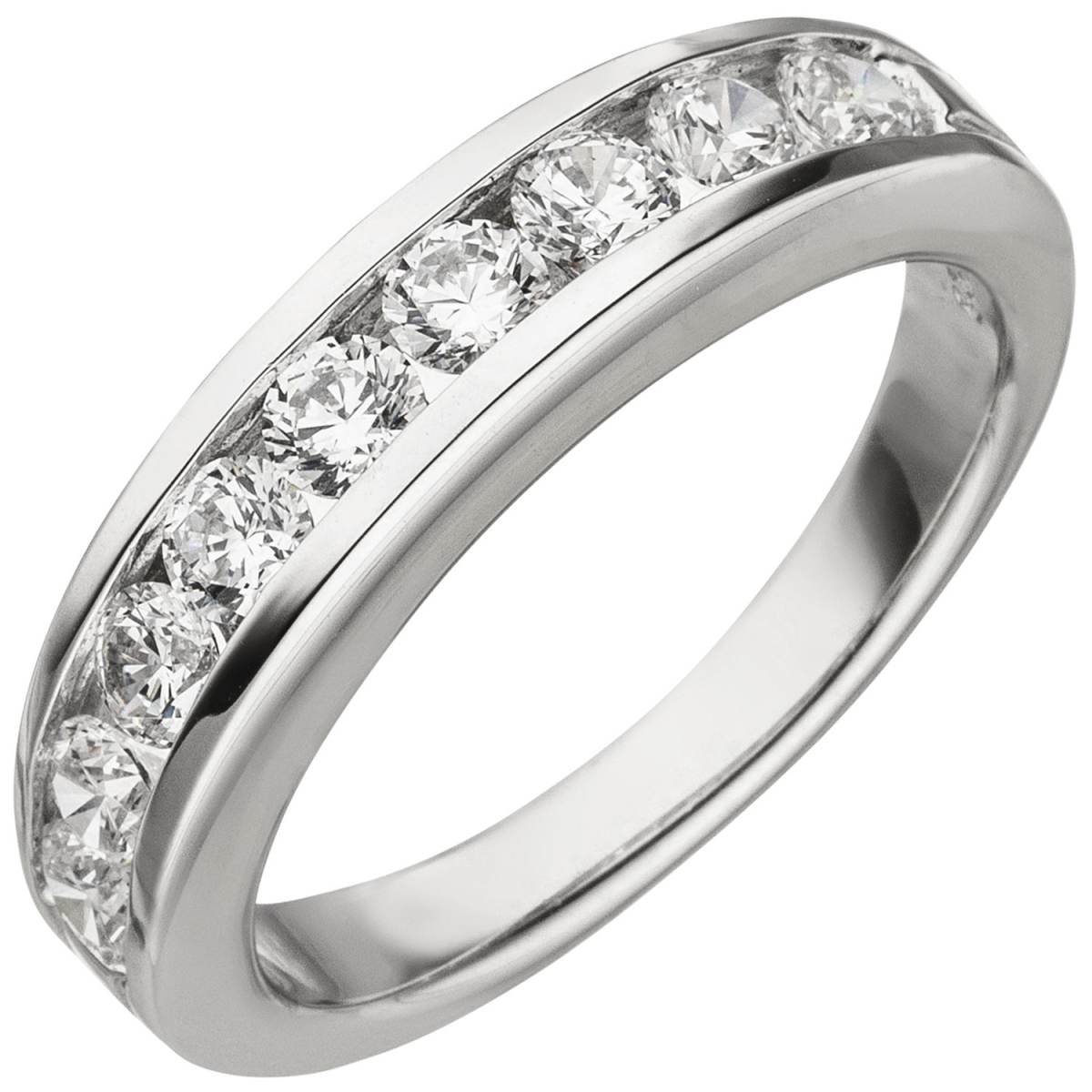 Damen Ring 925 Sterling Silber 9 Zirkonia Silberring - 60mm