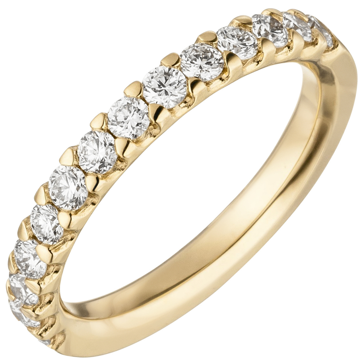 Damen Ring 585 Gold Gelbgold 14 Diamanten Brillanten 0,56ct. Diamantring - 56mm