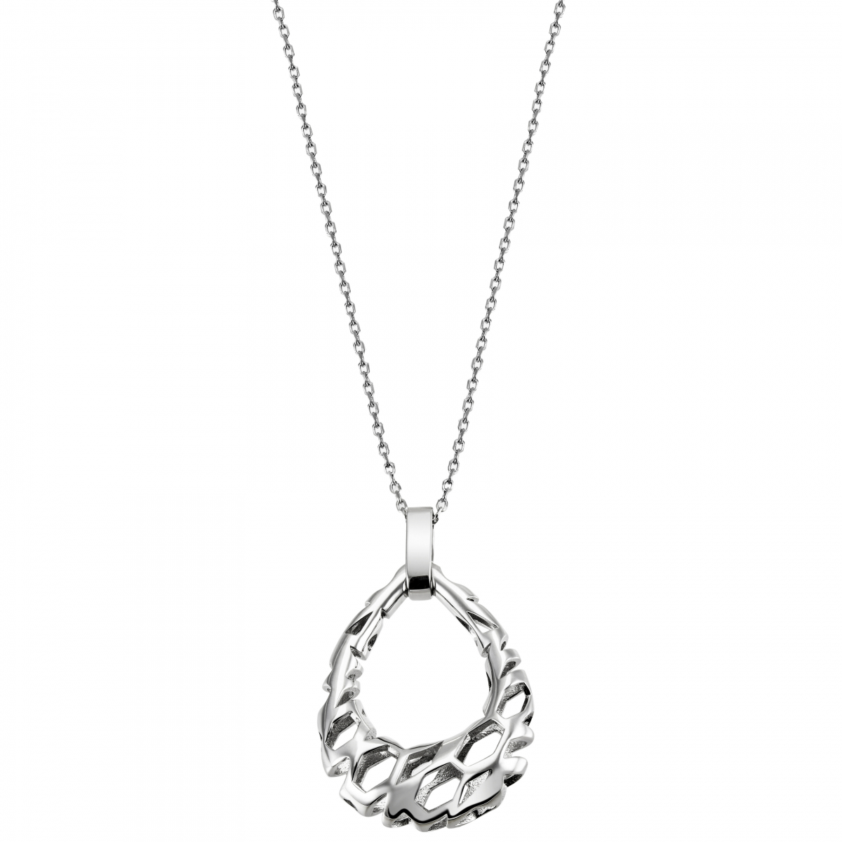 Collier Halskette Tropfen 925 Sterling Silber 45 cm Kette Silberkette