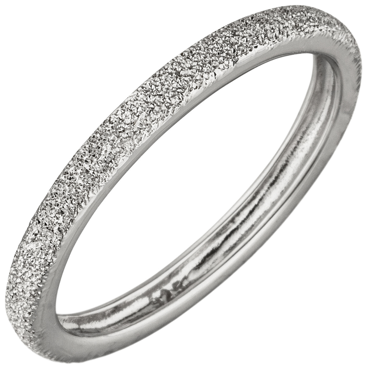 Damen Ring schmal 925 Sterling Silber mit Struktur Silberring - 64mm