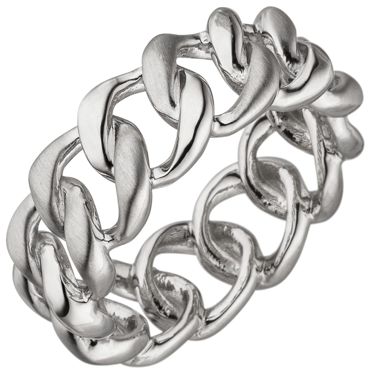 Damen Ring 925 Sterling Silber teil matt Silberring - 60mm