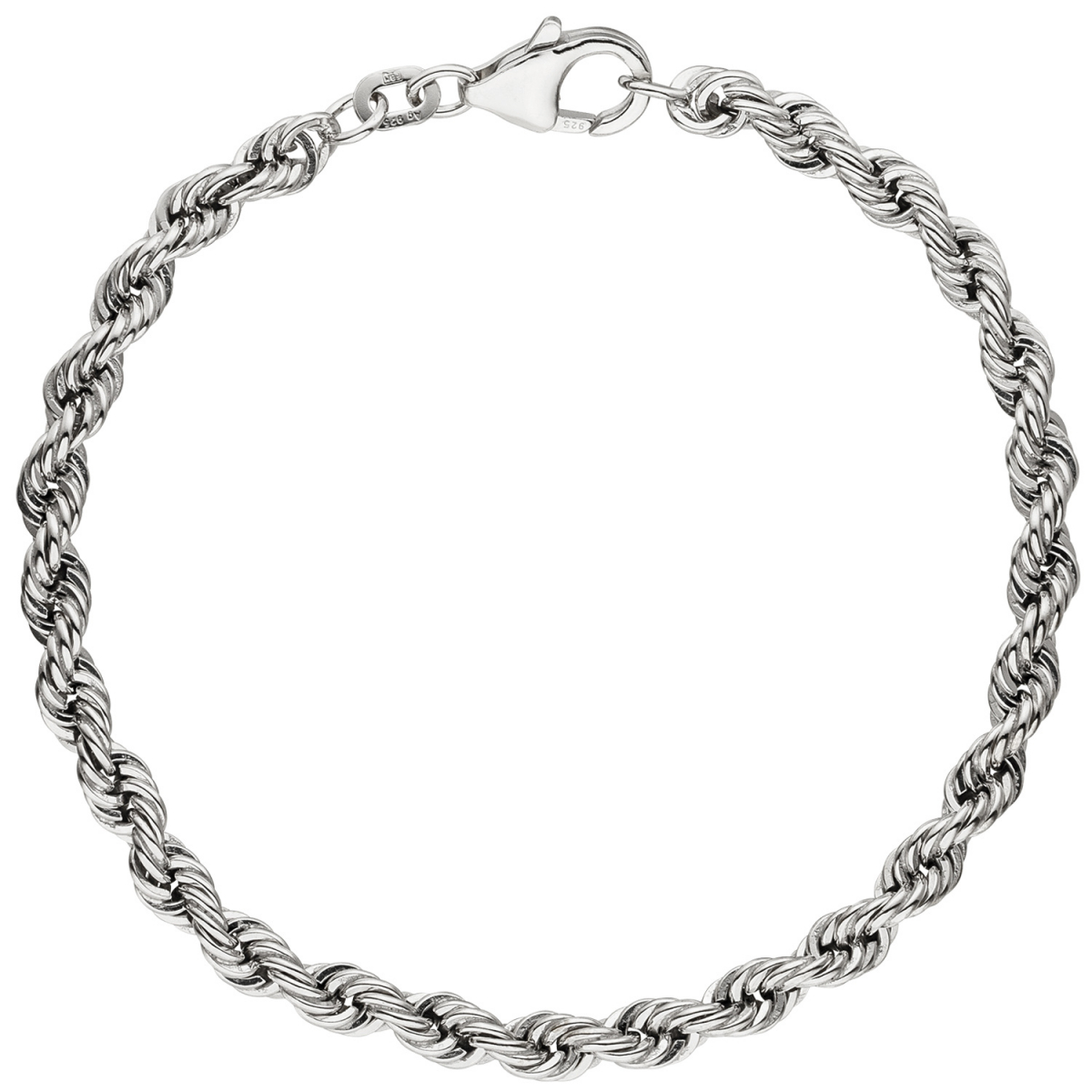 Kordelarmband 925 Sterling Silber massiv 19 cm Armband Silberarmband