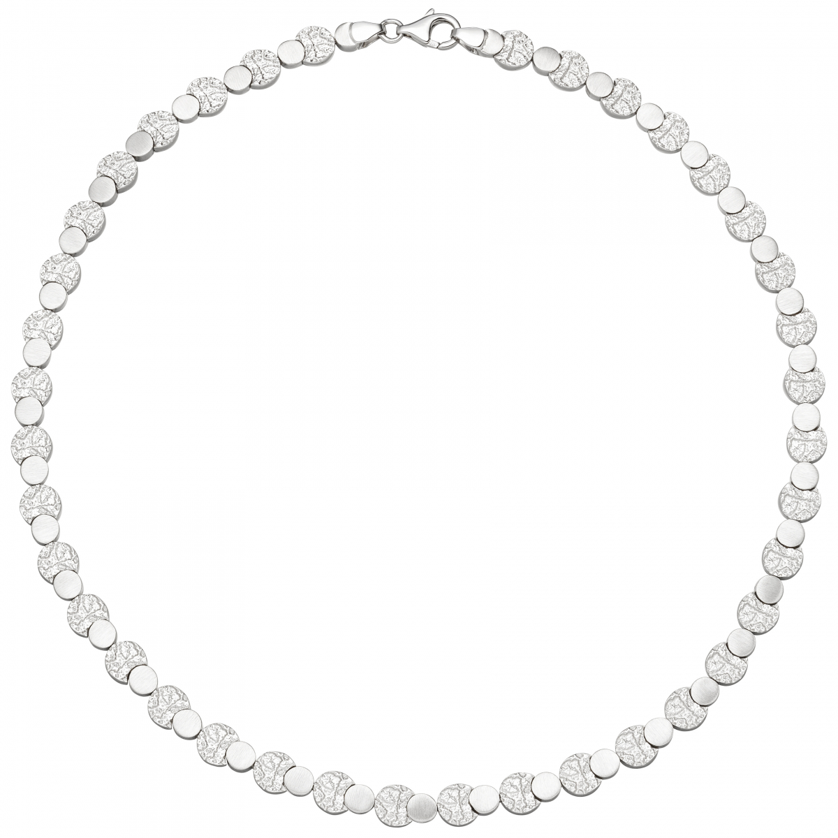 Collier Halskette 925 Sterling Silber gehämmert 45 cm Kette Silberkette