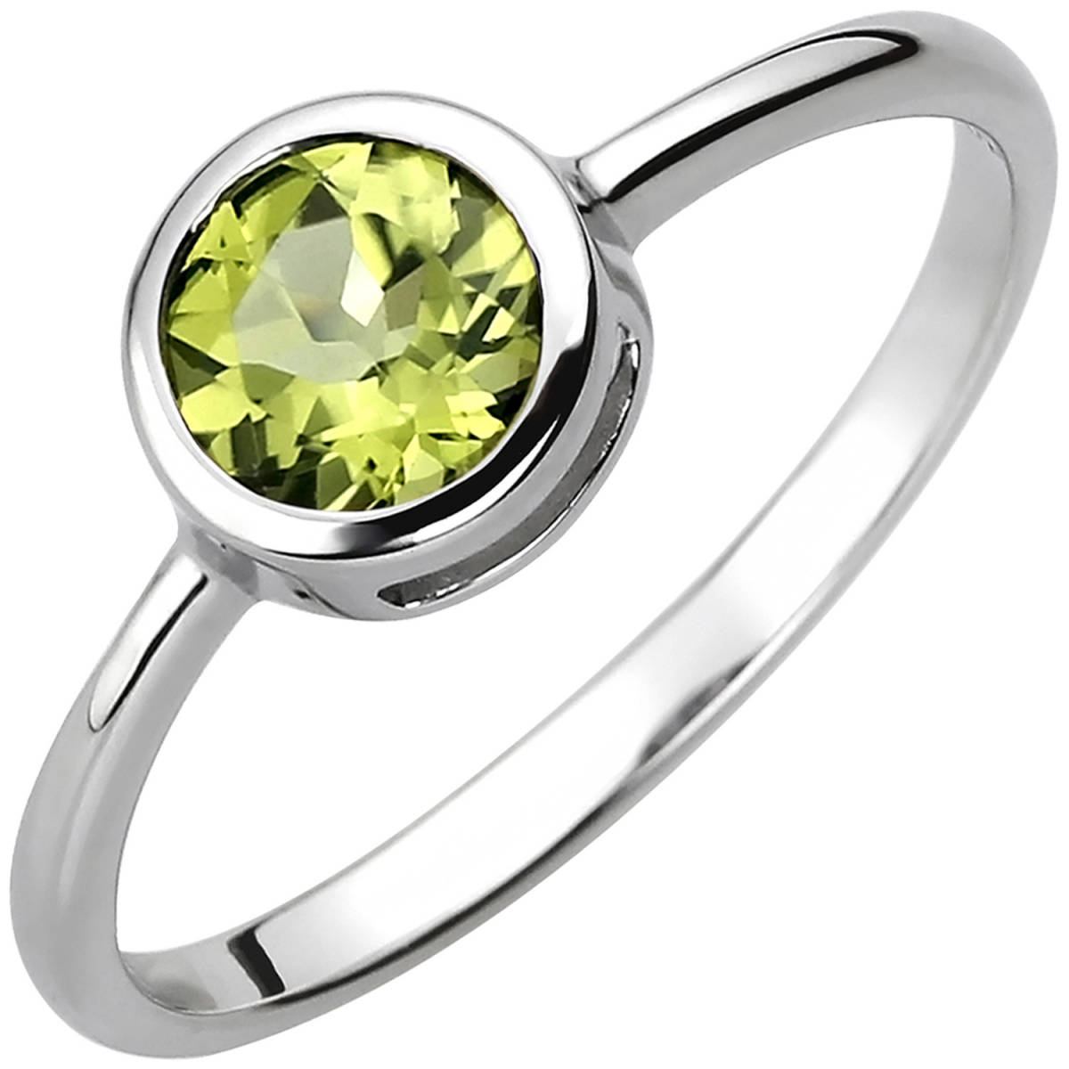 Damen Ring 925 Sterling Silber 1 Peridot grün Silberring - 60mm