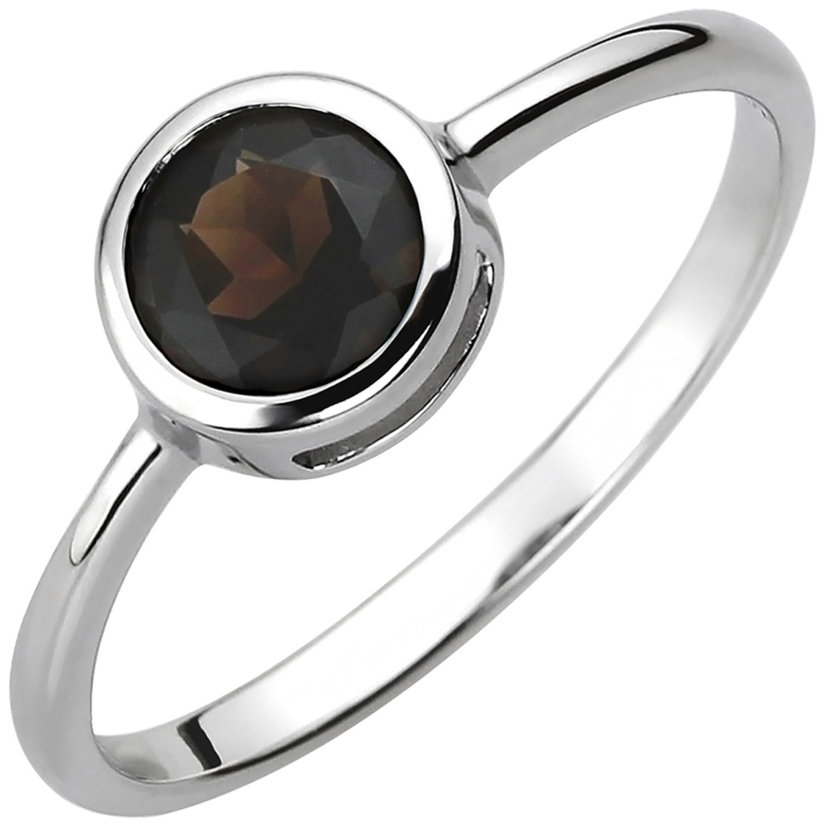 Damen Ring 925 Sterling Silber 1 Rauchquarz Silberring - 52mm