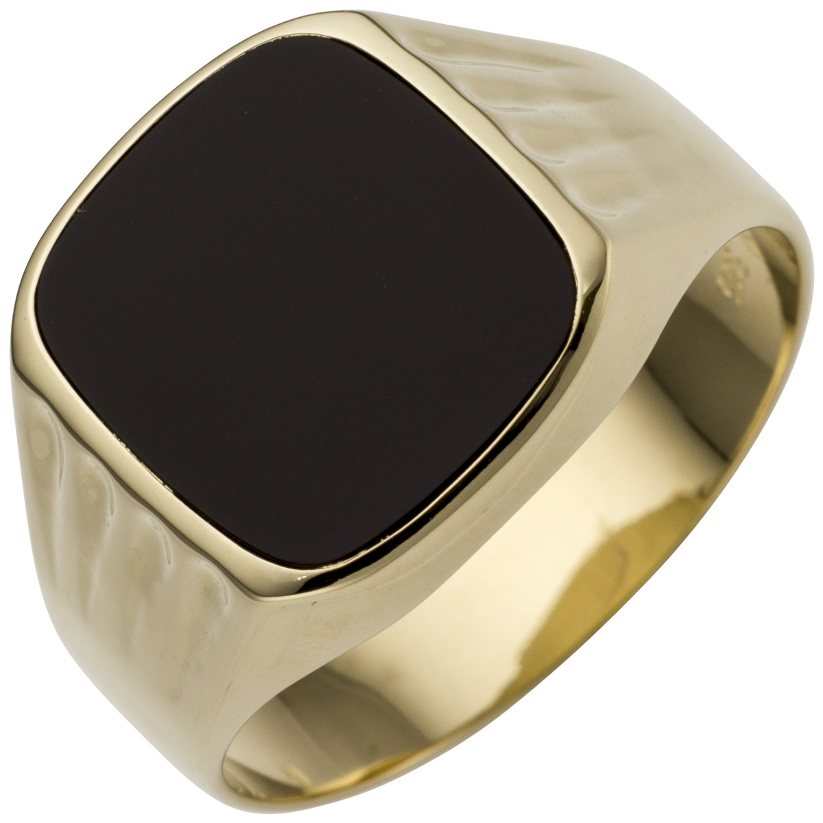 Herren Ring 585 Gold Gelbgold 1 Onyx Goldring - 66mm