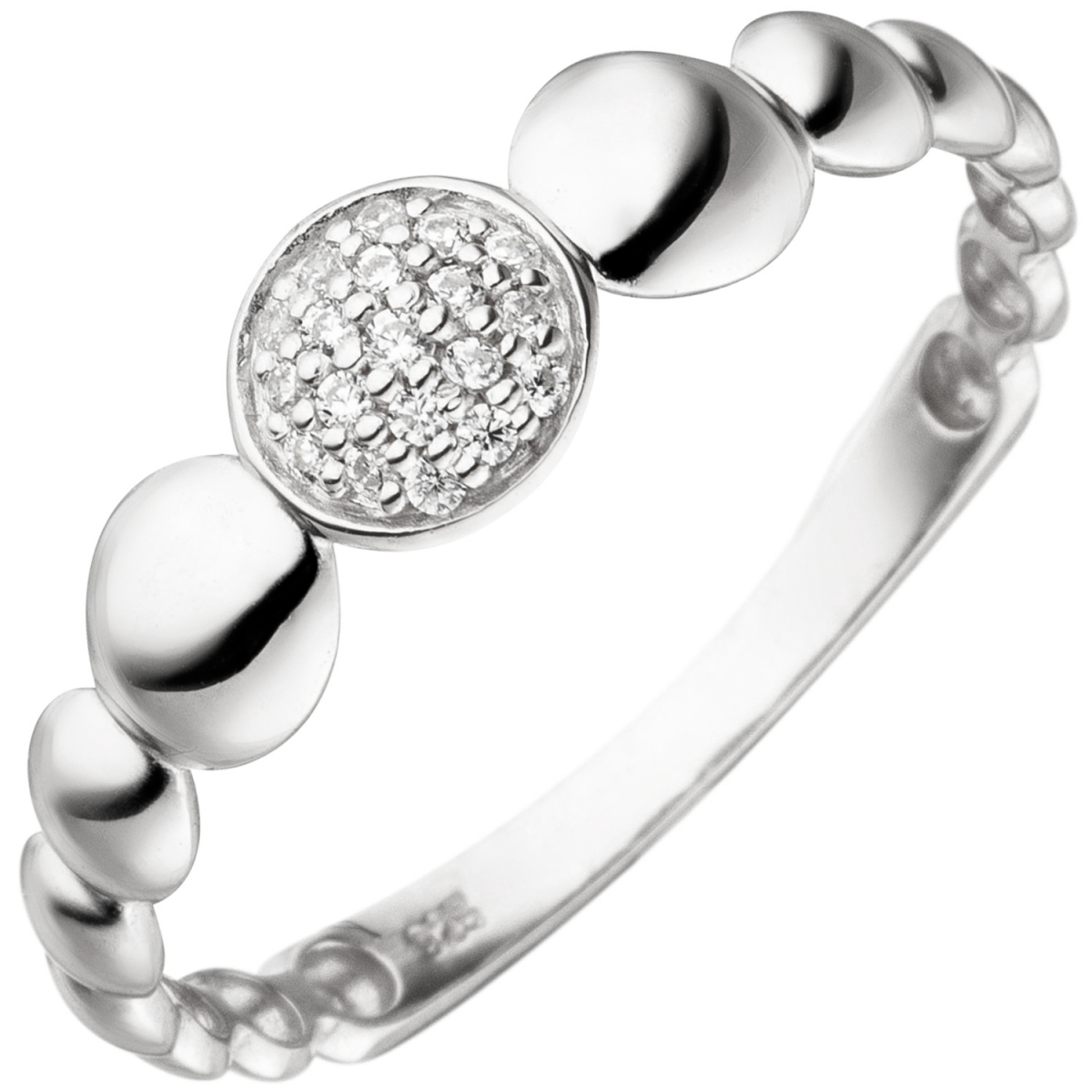 Damen Ring 925 Sterling Silber 19 Zirkonia Silberring - 50mm