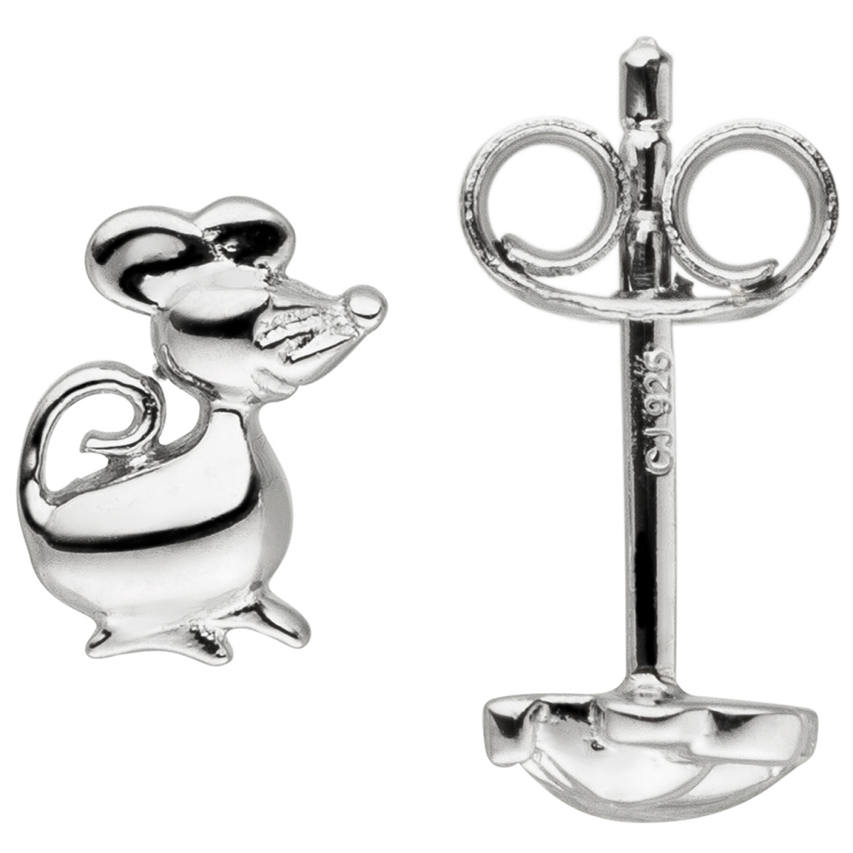 Kinder Ohrstecker Maus 925 Sterling Silber Kinder-Ohrringe