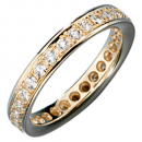 Memory Ring 585 Gold Gelbgold mit Diamanten Brillanten rundum Memoryring - 54mm