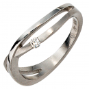 Damen Ring 950 Platin matt 1 Diamant Brillant 0,05ct. Platinring - 52mm