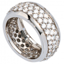 Damen Ring breit 925 Sterling Silber rhodiniert mit Zirkonia rundum Silberring - 50mm