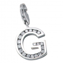 Einhänger Charm Buchstabe G 925 Sterling Silber mit Zirkonia