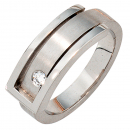 Damen Ring 950 Platin matt 1 Diamant Brillant 0,10ct. Platinring - 54mm