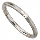 Damen Ring 950 Platin matt 1 Diamant Brillant 0,06ct. Platinring - 54mm