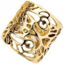 Damen Ring breit 585 Gold Gelbgold Goldring - 54mm