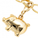 Einhänger Charm Schweinchen Schwein 333 Gold Gelbgold Glücksbringer Goldcharm