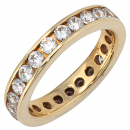 Damen Ring 333 Gold Gelbgold mit Zirkonia rundum Goldring Memoryring - 50mm