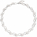 Collier Halskette Ginko Ginkgo 925 Silber mattiert 47 cm Kette Silberkette