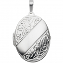 Medaillon oval für 2 Fotos 925 Sterling Silber Anhänger zum Öffnen