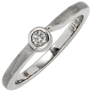 Damen Ring 950 Platin matt 1 Diamant Brillant 0,08 ct. Platinring - 56mm