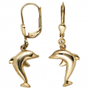 Boutons Delfin 333 Gold Gelbgold Ohrringe Ohrhänger Delfinohrringe