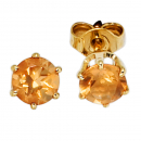 Ohrstecker rund 585 Gold Gelbgold 2 Citrine orange Ohrringe Goldohrstecker