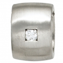 Anhänger 925 Sterling Silber rhodiniert matt mattiert 1 Diamant Brillant 0,05ct.