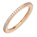 Damen Ring 585 Gold Rotgold 26 Diamanten Brillanten Diamantring Rotgoldring - 54mm