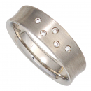 Damen Ring 950 Platin matt 5 Diamanten Brillanten 0,06ct. Platinring - 56mm