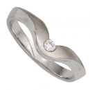 Damen Ring 950 Platin matt 1 Diamant Brillant 0,08ct. Platinring - 54mm