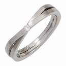Damen Ring 950 Platin matt 1 Diamant Brillant 0,05ct. Platinring - 54mm
