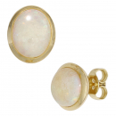 Ohrstecker oval 585 Gold Gelbgold 2 Opal-Cabochons Ohrringe Opalohrringe