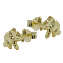 Stecker 7x10mm Elefant glänzend 9Kt GOLD