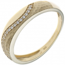 Damen Ring 333 Gold Gelbgold mattiert mit Zirkonia Goldring - 52mm