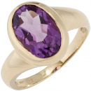 Damen Ring 585 Gold Gelbgold 1 Amethyst lila violett Goldring Amethystring - 58mm