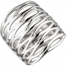 Damen Ring breit 925 Sterling Silber rhodiniert Silberring - 58mm