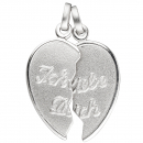 Anhänger Ich Liebe Dich / geteiltes Herz 925 Sterling Silber Partneranhänger