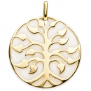 Anhänger Baum 925 Sterling Silber gold vergoldet 1 Achat-Imitation