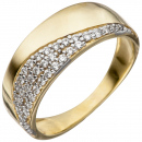 Damen Ring 333 Gold Gelbgold mit Zirkonia Goldring - 50mm