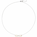 Collier Halskette Unendlich 585 Gold bicolor 5 Diamanten Brillanten Kette