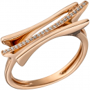 Damen Ring 585 Gold Rotgold 23 Diamanten Brillanten 0,07ct. Rotgoldring - 50mm